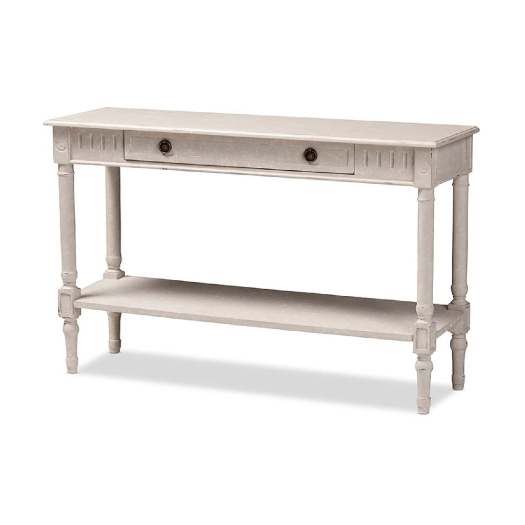 Whitewashed 1-Drawer Console Table Z1730