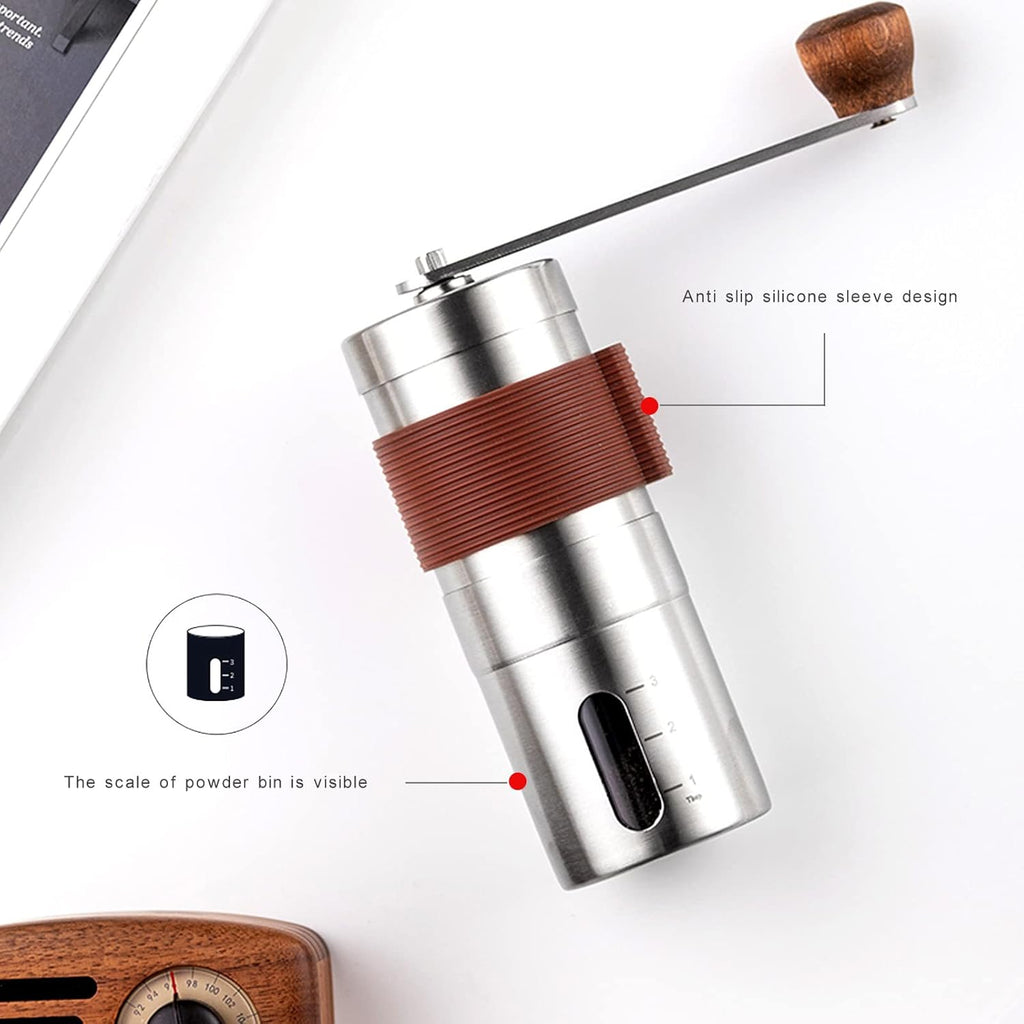 Portable Mini Stainless Steel Manual Coffee Grinder with Adjustable Settings K573