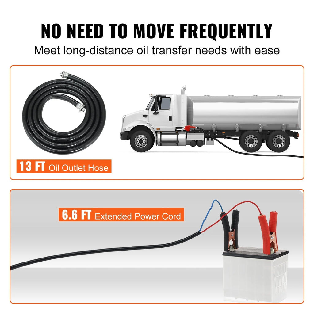 10 GPM 12V DC Portable Electric Self-Priming Fuel Transfer Pump Kit K50994