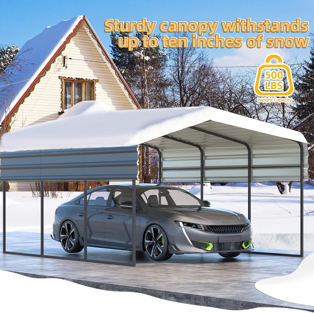 12 x 20 ft Carport with Galvanized Steel Roof R566369