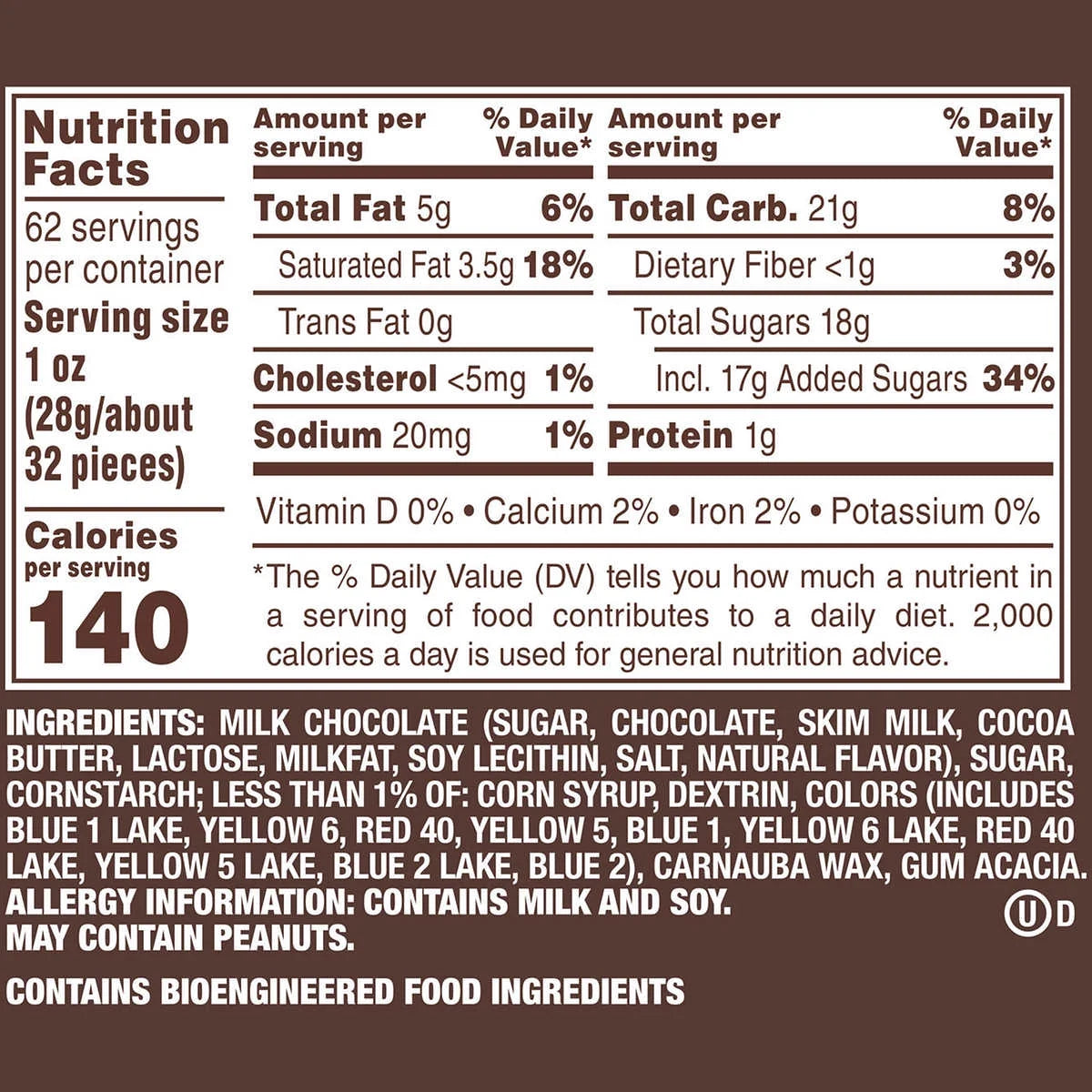 Milk Chocolate Candy, 62 oz Jar V60391