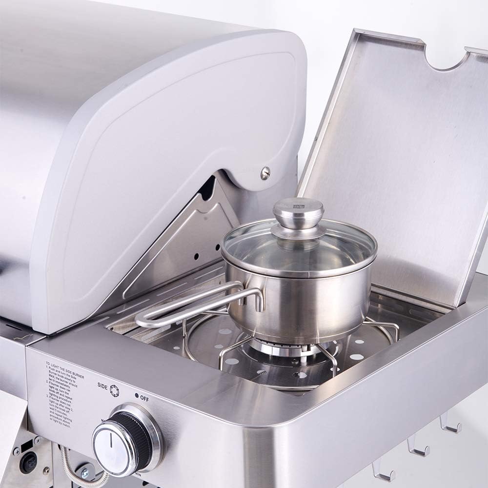 4-Burner Cabinet Style Natural Gas Grill, Stainless Steel J1053