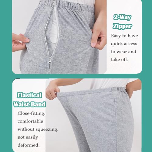Unisex Side Zipper Patient Pants, Soft Cotton X7891