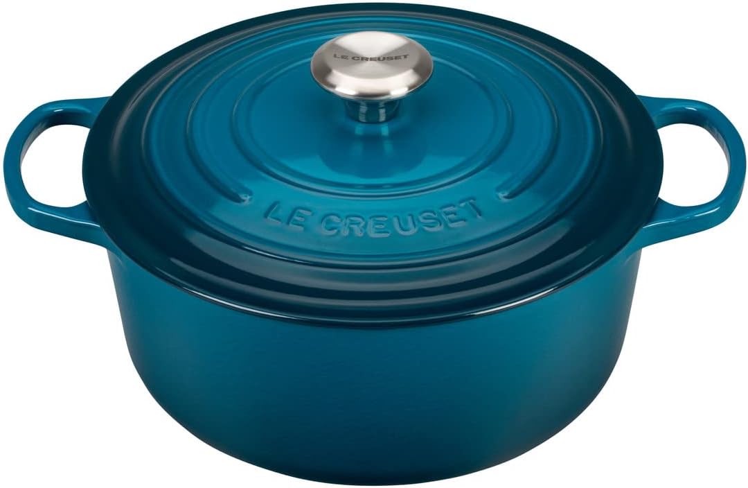 Enameled Cast Iron Round Dutch Oven, 5.5 qt., Deep Teal V258