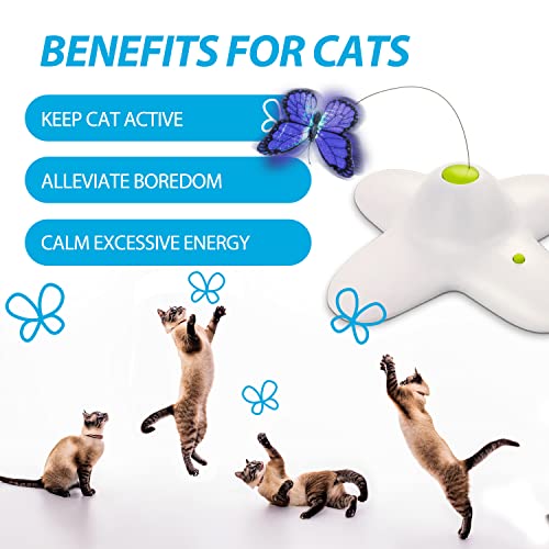 2 in 1 Cat Wand Toy with Butterfly Spinner, USB Rechargeable C767