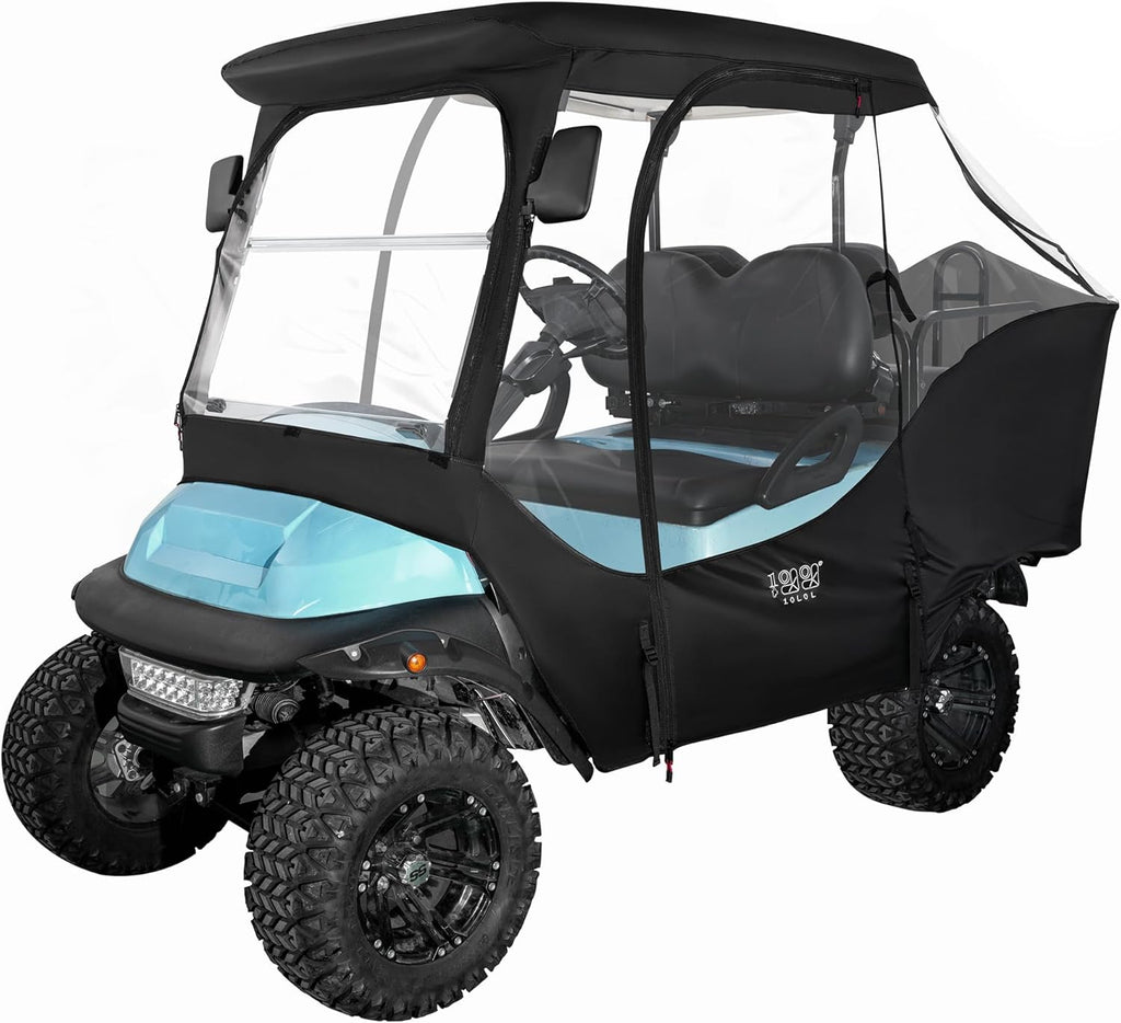 4 Passenger Golf Cart Enclosure with 4-Sided Clear Window 420D Rain Cover A169