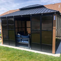 12' X 14' Patio Hardtop Gazebo with Detachable Windows H7845