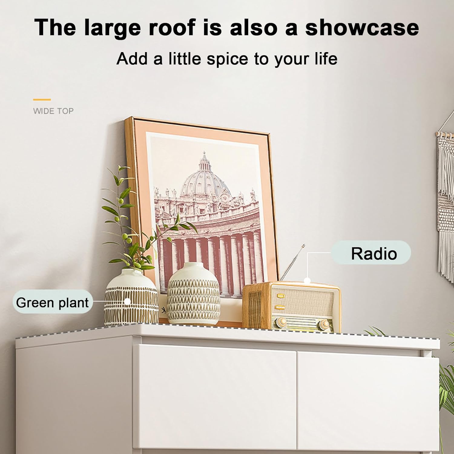 White 6 Drawer Tall Wood Dresser Z13496