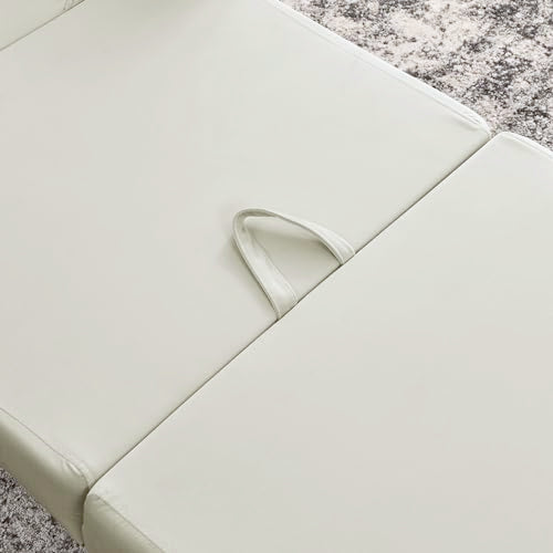Beige Convertible Sleeper Chair with Ottoman D385