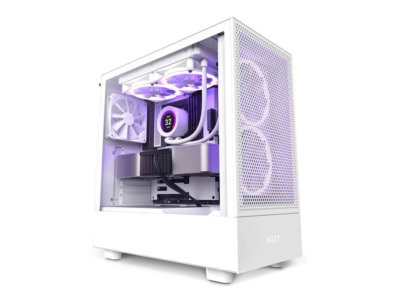 White SGCC Steel Tempered Glass ATX Computer Case X65004