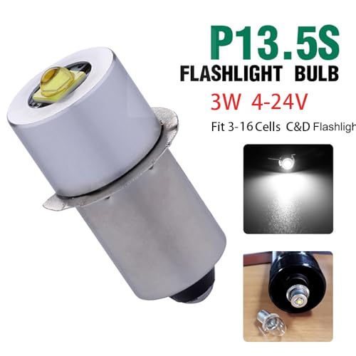 LED Flashlight Bulb DC4-24V, 3W Maglight Replacement Bulbs (1 Pack) O7628