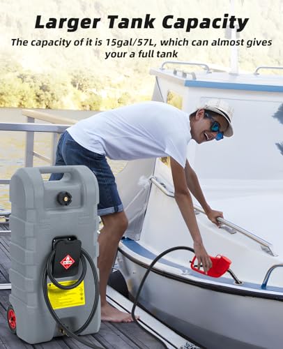 15 Gallon Portable Gas Tank with Manual Transfer Nozzle G62610