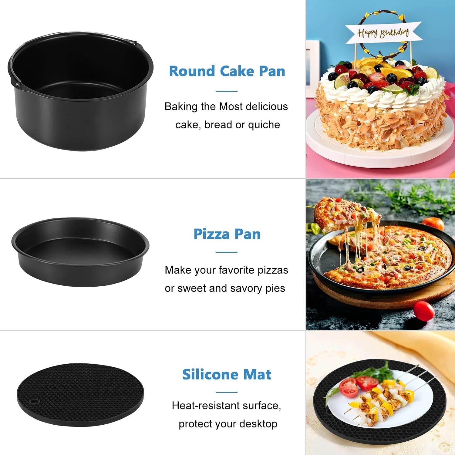 14 Pcs BBQ Tools Air Fryer Accessories with Storage Bag C25368