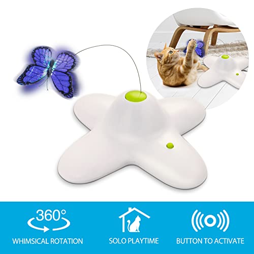 2 in 1 Cat Wand Toy with Butterfly Spinner, USB Rechargeable C767