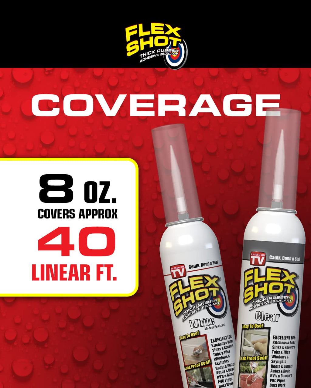 8 oz 6-Pack White Flexible Rubber Silicone Sealant Caulk P639