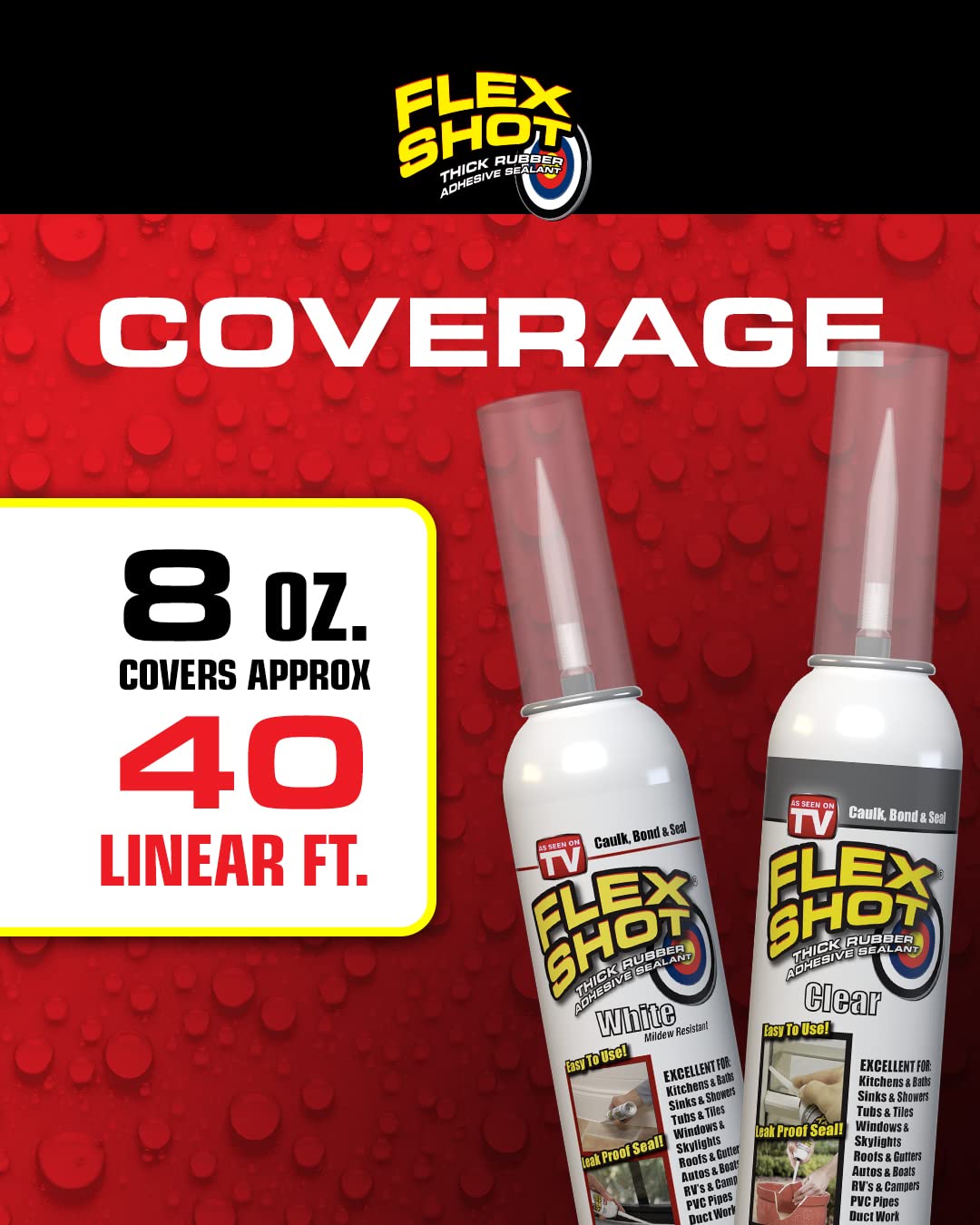 8 oz 6-Pack White Flexible Rubber Silicone Sealant Caulk P639