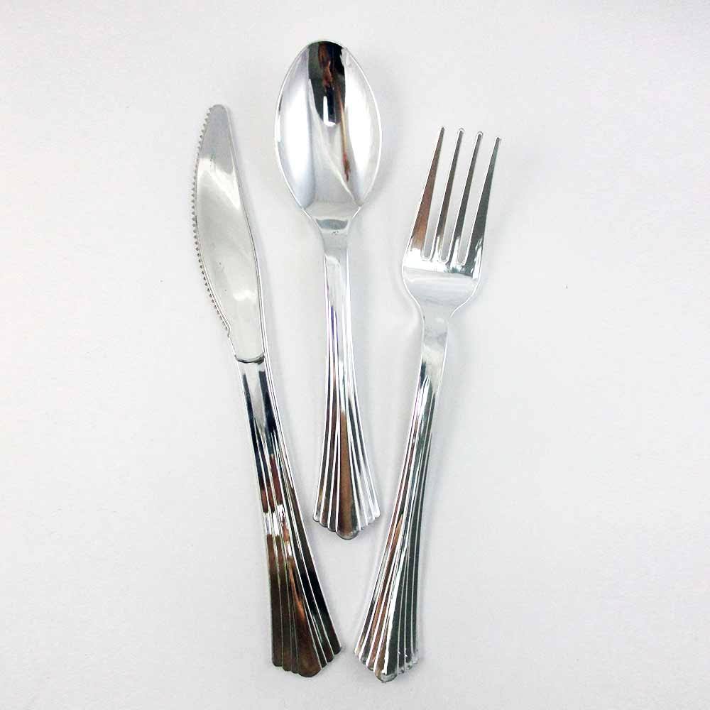 90 Bulk Disposable Plastic Plates Silverware H719085