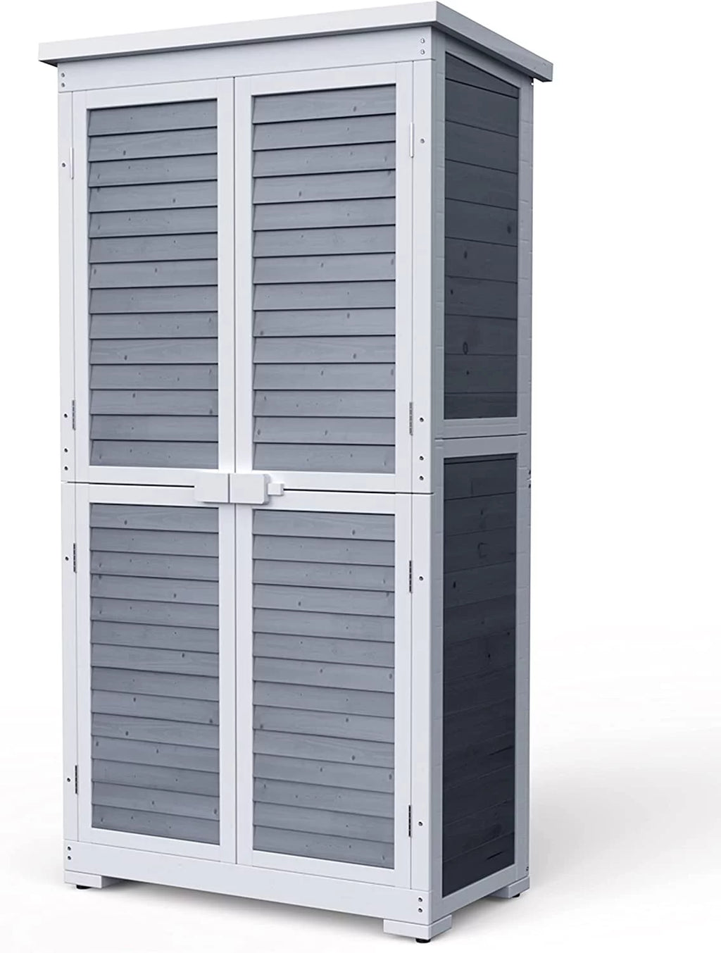 Gray Outdoor Storage Cabinet with Asphalt Roof Q836336