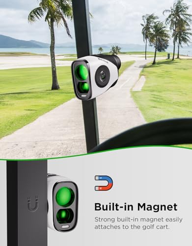 Golf Rangefinder with Slope, 1200Y Laser Range Finder, 7X Magnification, Flag Lock with Vibration, USB-C Rechargeable, Waterproof T57562