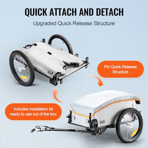 Heavy-Duty Foldable Bike Cargo Trailer with Universal Hitch T5789