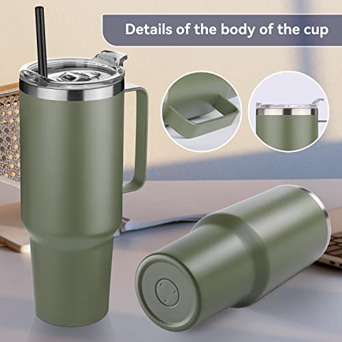 40 oz Stainless Steel Vacuum Insulated Tumbler with Handle (Black, 1) D2909