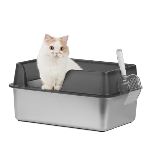 Stainless Steel Large Cat Litter Box with Scoop O20069