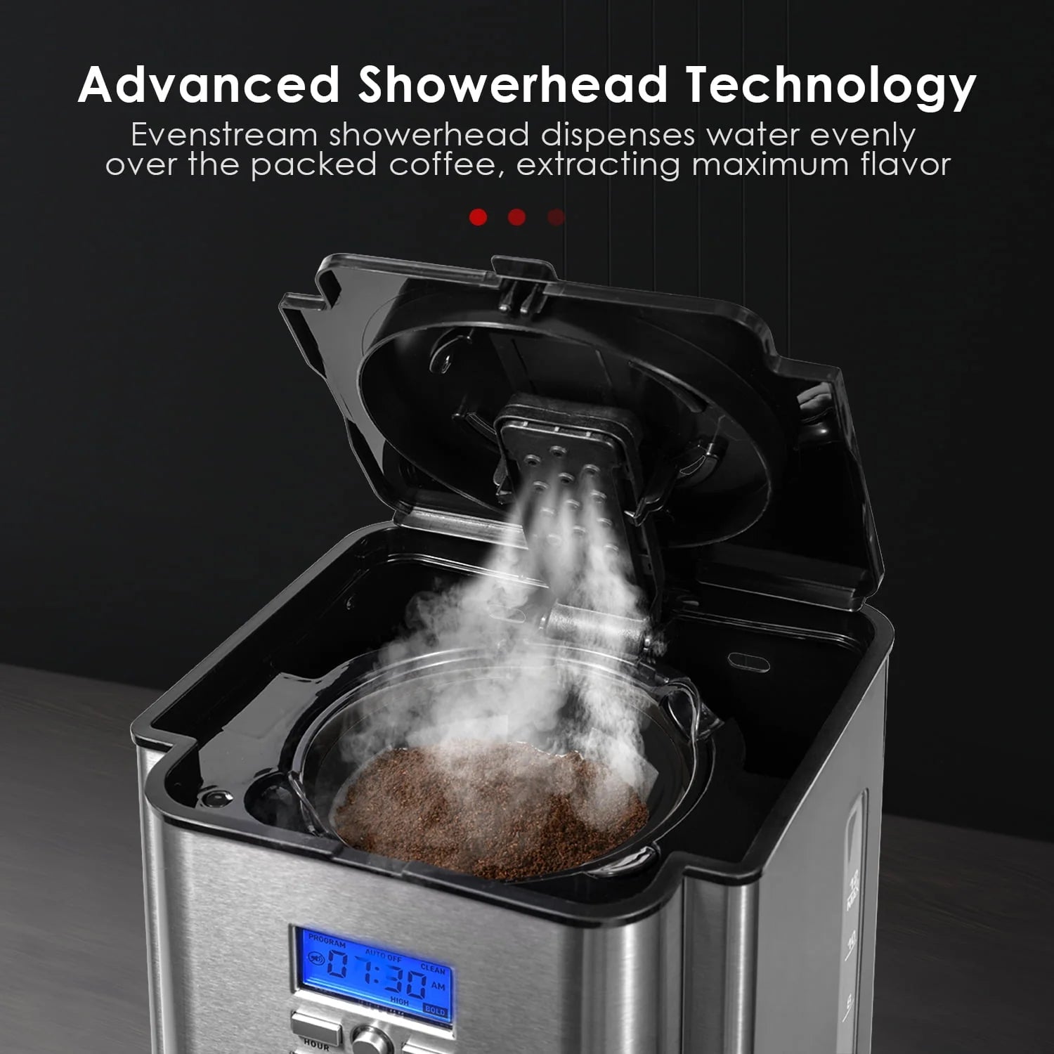Stainless Steel 12 Cup Programmable Drip Coffee Maker Y230