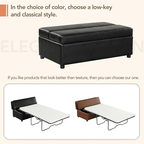 Light Gray Ottoman Folding Bed with Mattress E84945