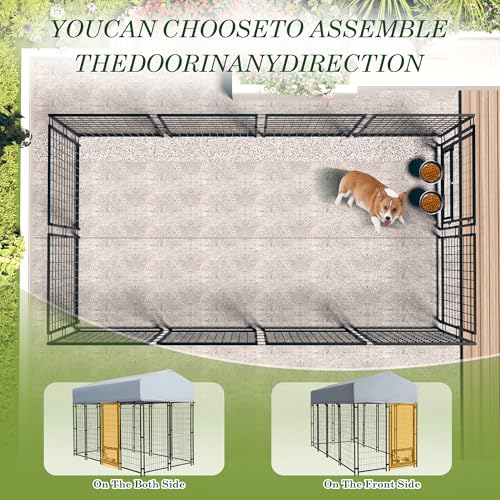 8x4x5.7 FT Outdoor Dog Kennel with Roof E8351
