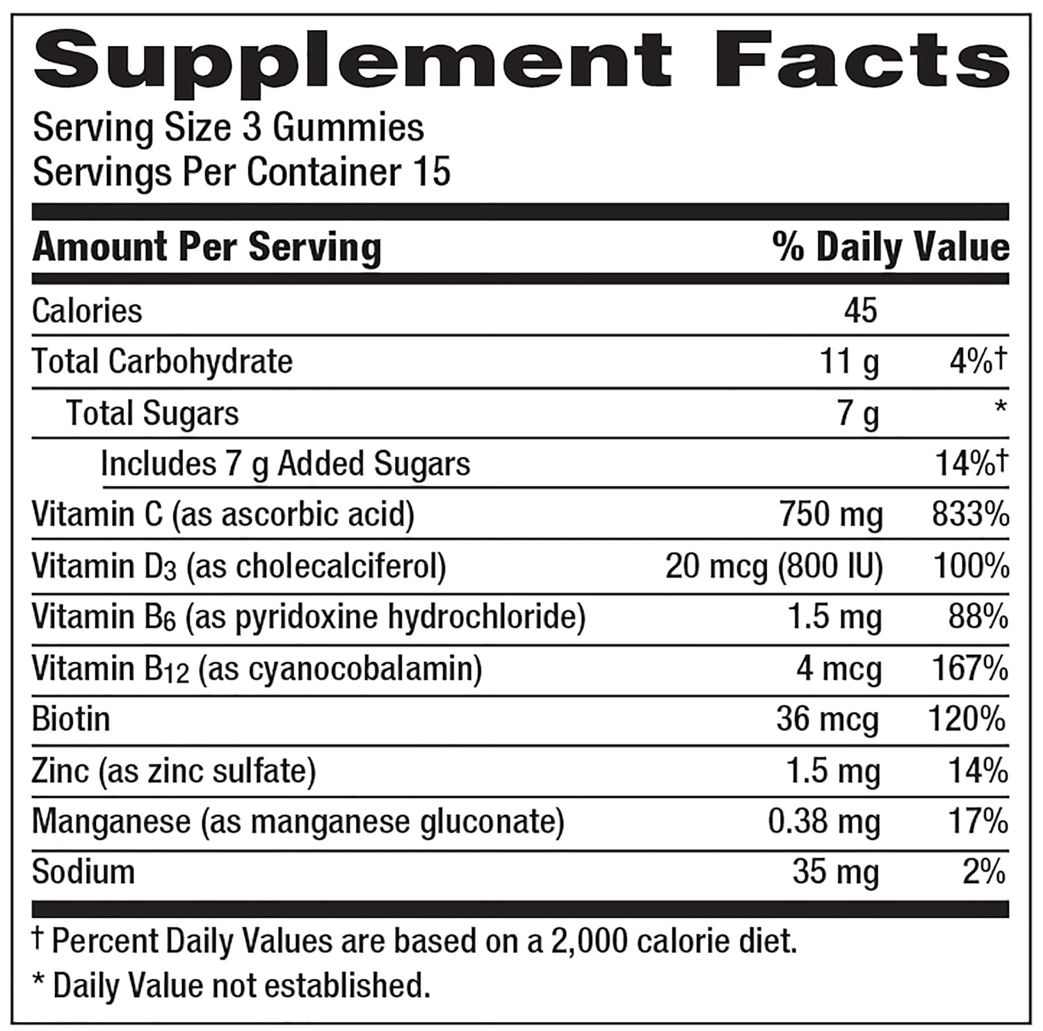 Vitamin D Plus 750 mg Vitamin C Raspberry Flavor Gummies - 45 Count L9328