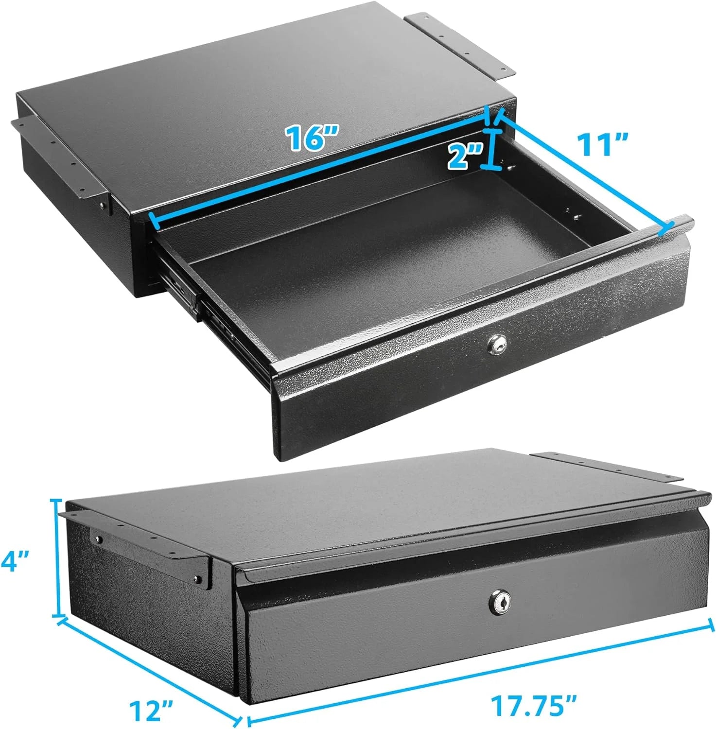 Steel Under Desk Drawer With Lock And Keys N91968