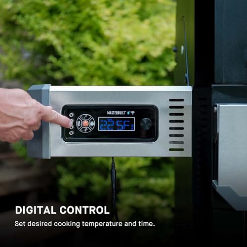 Black Digital Charcoal Grill, Griddle and Smoker with 800 Cooking Square Inches D374