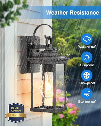 2 Pack Matte Black Outdoor Wall Lights M845
