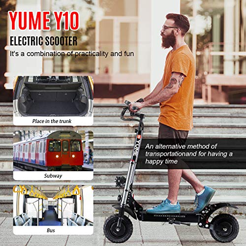 Adult Electric Scooter Dual Motor 52V 2400W 40 MPH 40 Miles 10" Off Road 330lbs Max Load Folding Scooter E290