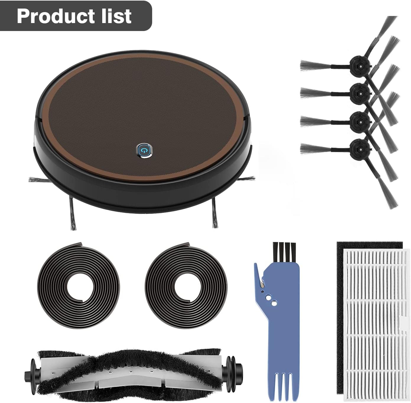2000pa Suction Robotic Vacuum Cleaner with Boundary Strips K626213