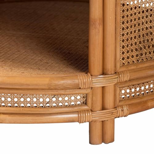 2-Tier Light Honey Rattan Coffee Table L250