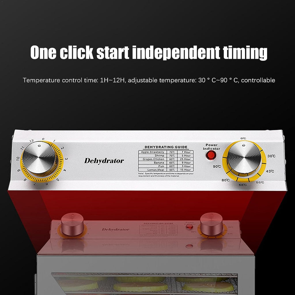 8 Stainless Steel Tray Food Dehydrator with Adjustable Temperature and Digital Timer R3553