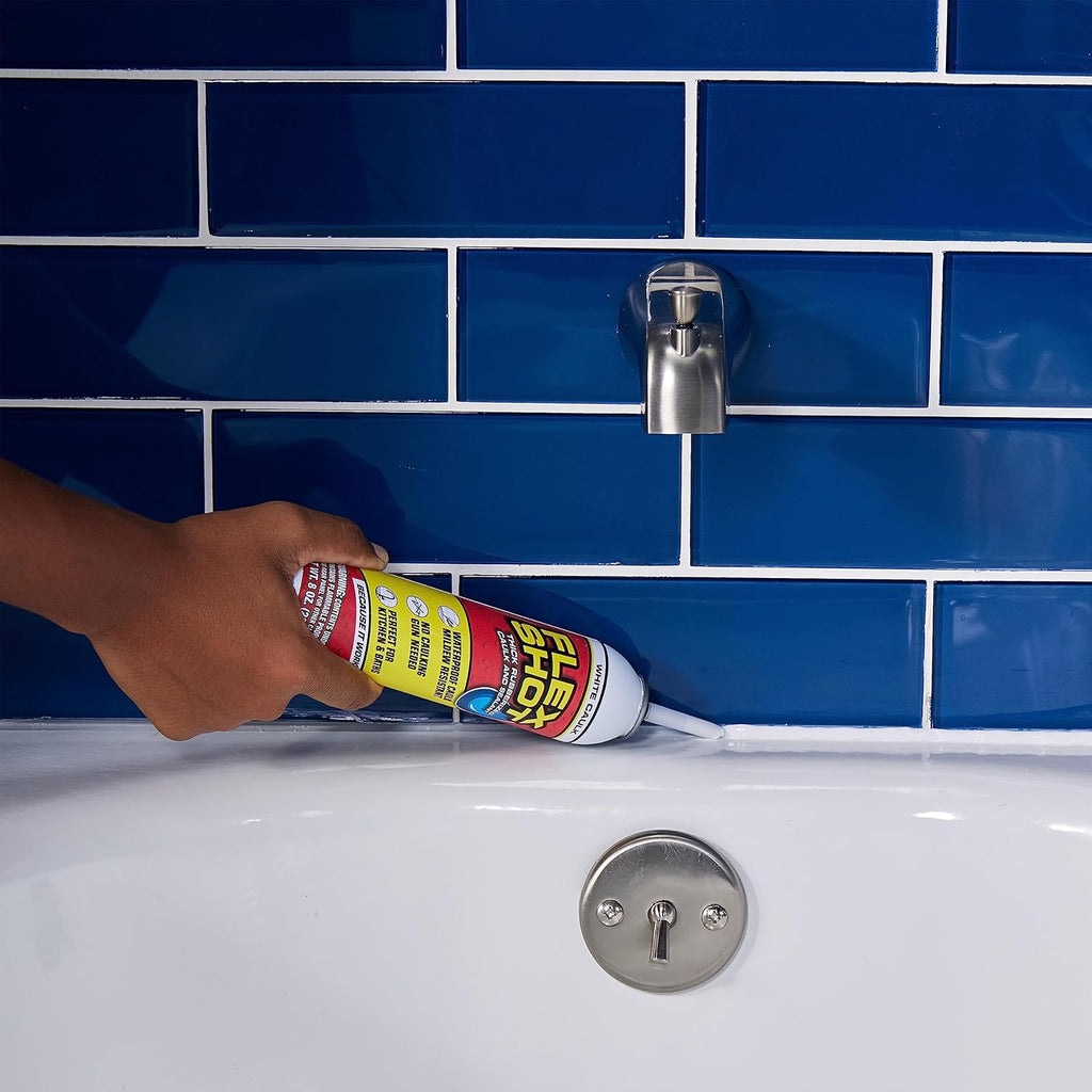 8 oz 6-Pack White Flexible Rubber Silicone Sealant Caulk P639
