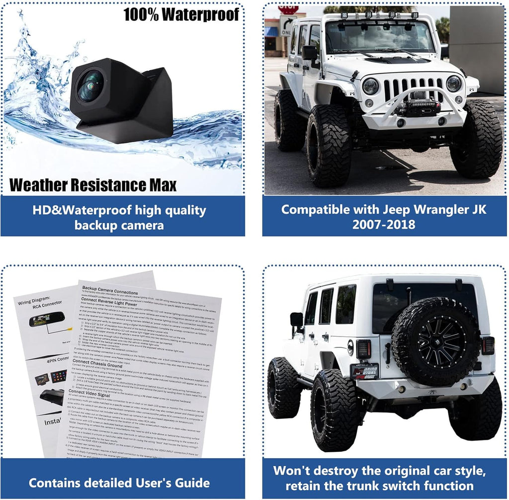Car Backup Camera Rear View Camera, Spare Tire Mount, Pack of 2 O6461
