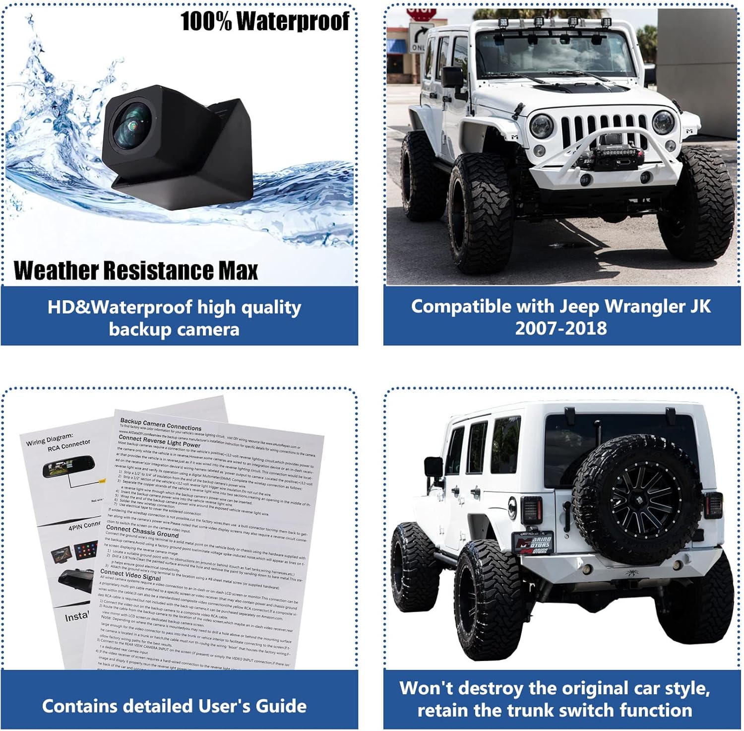 Car Backup Camera Rear View Camera, Spare Tire Mount, Pack of 2 O6461