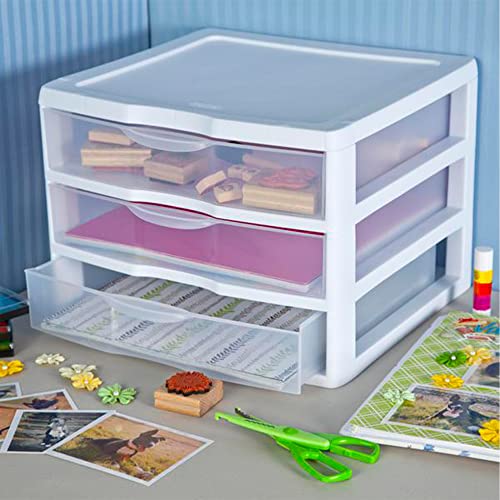 3-Pack White 3 Drawer Plastic Desktop Organizer F7851