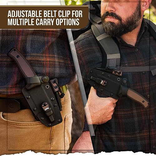 Fixed Blade Hunting Knife with Sheath, Fire Starter, G10 Scraper & Paracord V15098