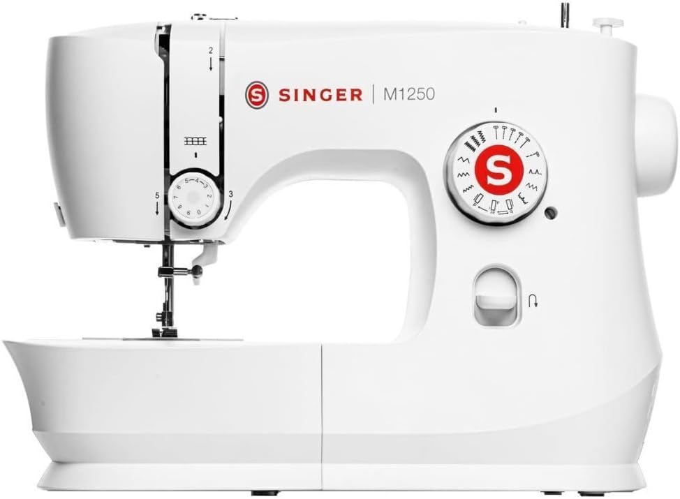 Mechanical Sewing Machine with 45 Stitch Applications, Top Drop-In Bobbin (White) G355