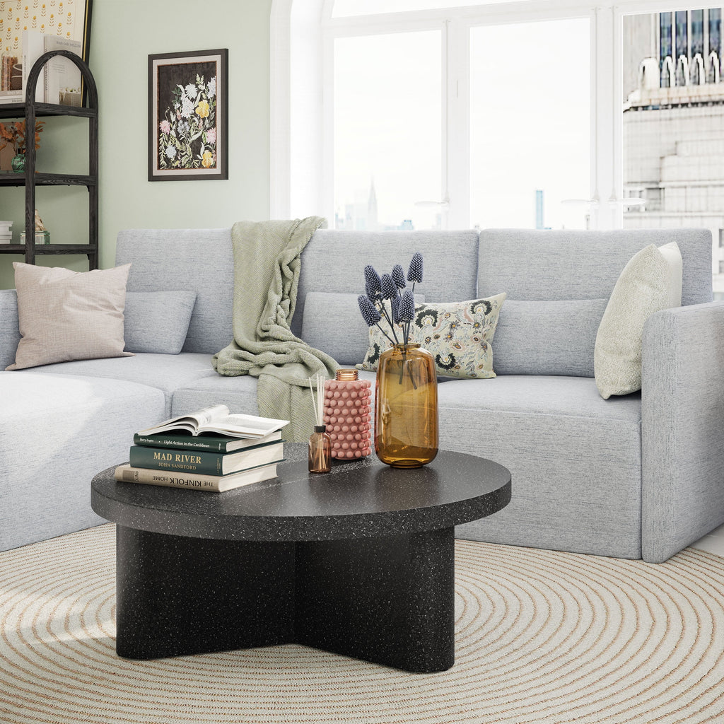 Gray Fabric Modular Sectional Sofa with Ottoman K258776