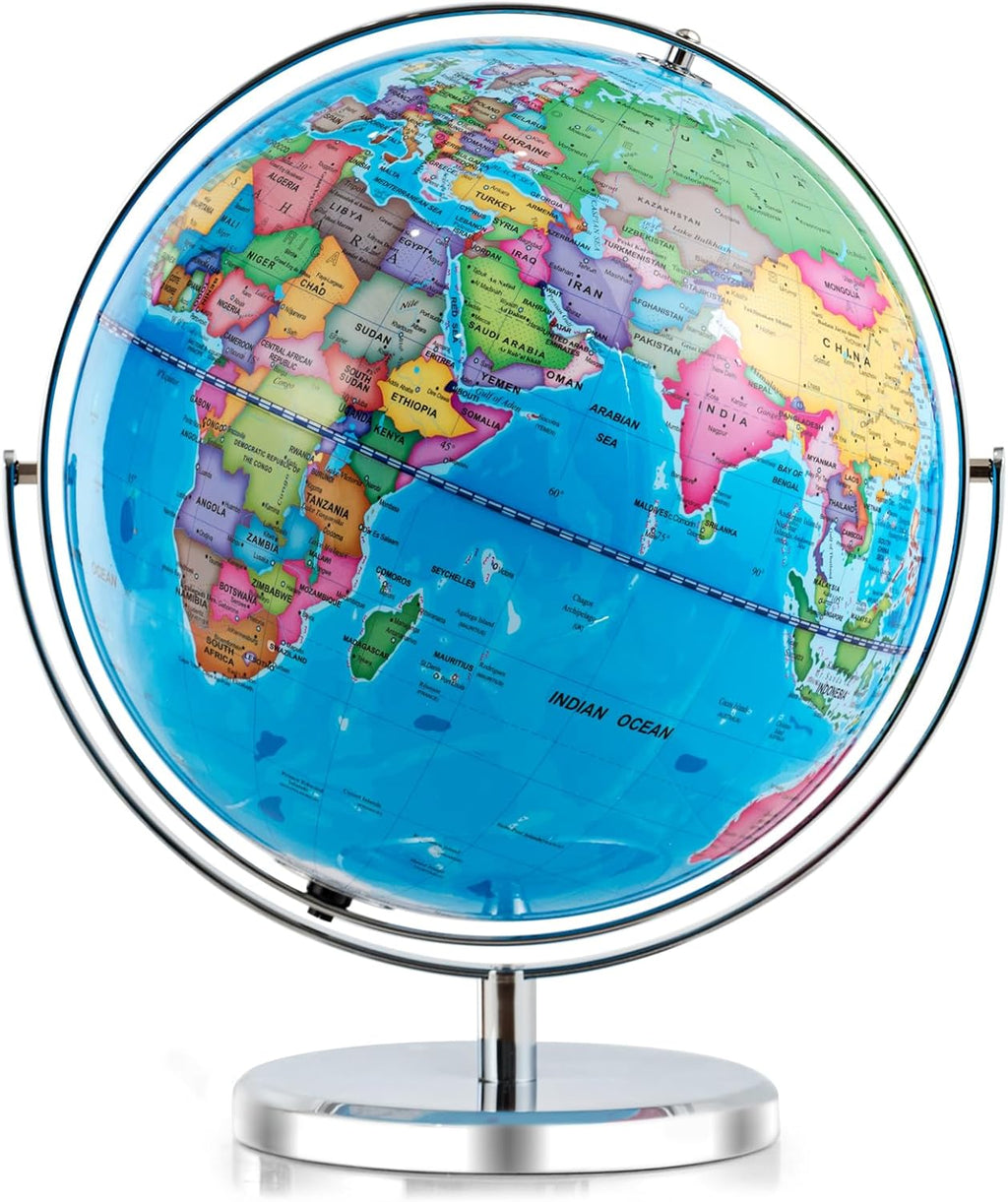 13” Desktop Geographic Globe with LED Light H65857