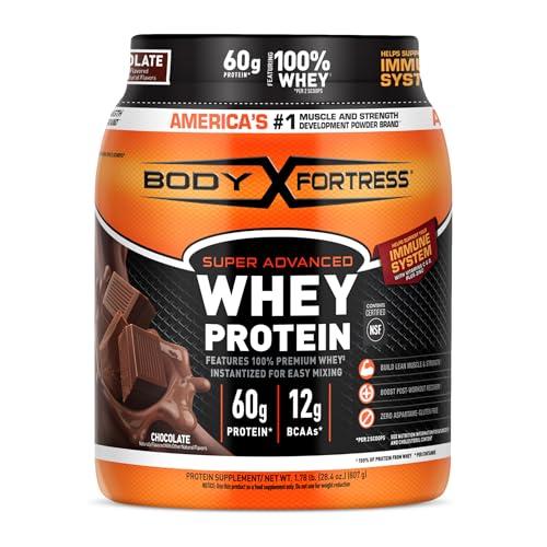 Chocolate Whey Protein Powder, 60g Protein & 12g BCAAs Per 2 Scoops, 3.9lbs O225