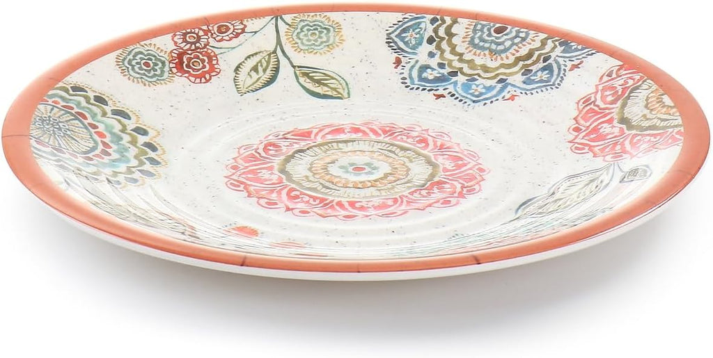 12 Piece Melamine Dinnerware Set, Multi Colored Y4653