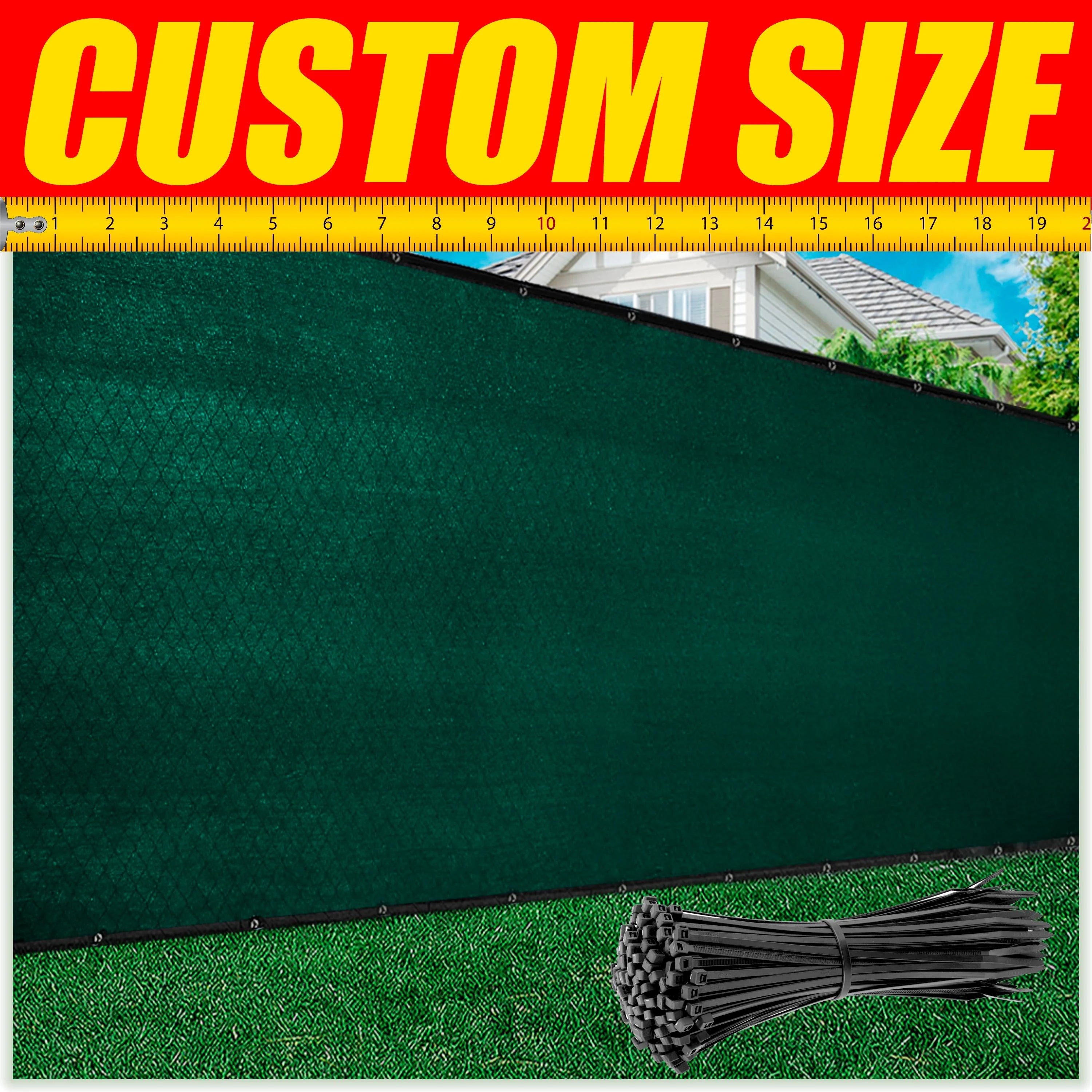 Green 5' x 100' HDPE Fence Privacy Screen with Grommets O11818