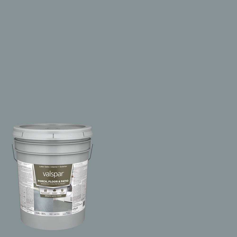Light Gray Satin Porch and Floor Paint (5-Gallon) W214235