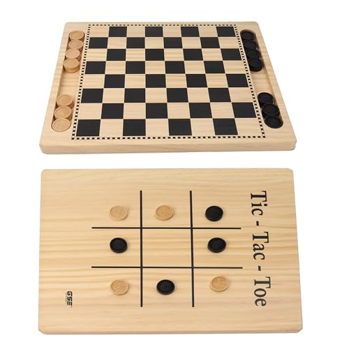 16" Wooden Folding Chess Checker Backgammon Board Game Set E16847